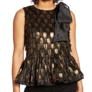 Halogen X Atlantic Pacific Black and Gold Top